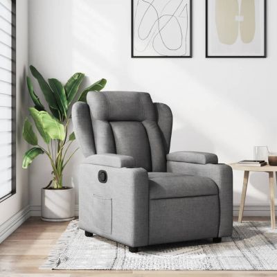 Gossi fotoliu rabatabil, gri inchis, material textil