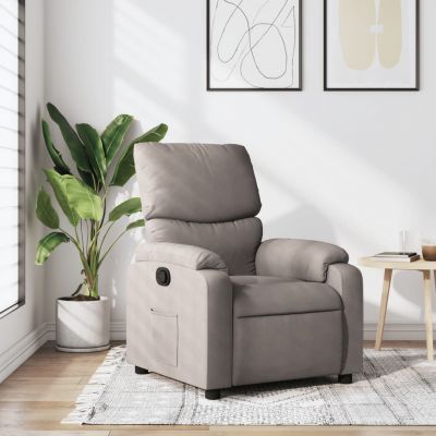 Gossi fotoliu rabatabil, gri taupe, material textil