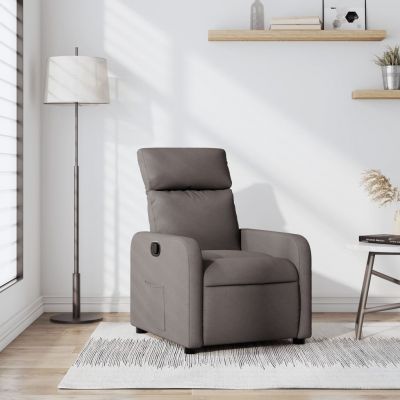 Gossi fotoliu rabatabil, gri taupe, material textil
