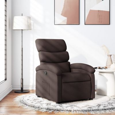 Gossi fotoliu rabatabil, maro inchis, material textil