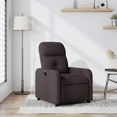 Gossi fotoliu rabatabil, maro inchis, material textil
