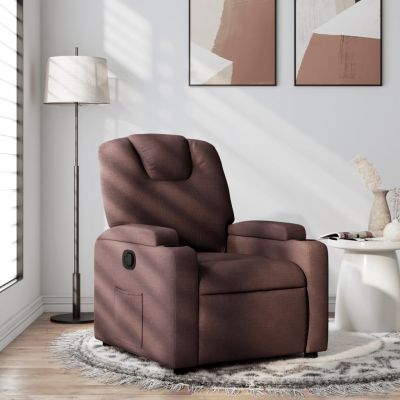 Gossi fotoliu rabatabil, maro inchis, material textil