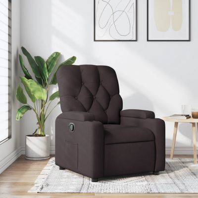 Gossi fotoliu rabatabil, maro inchis, material textil