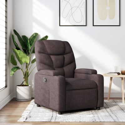 Gossi fotoliu rabatabil, maro inchis, material textil