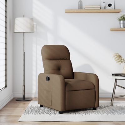 Gossi fotoliu rabatabil, maro, material textil