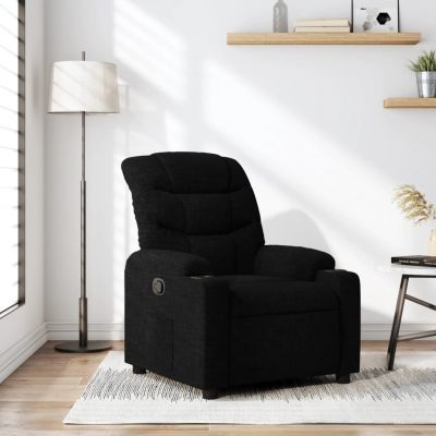 Gossi fotoliu rabatabil, negru, material textil