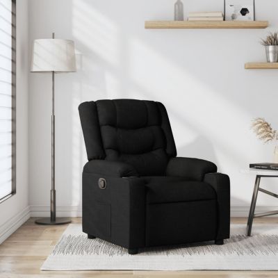 Gossi fotoliu rabatabil, negru, material textil