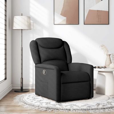 Gossi fotoliu rabatabil, negru, material textil