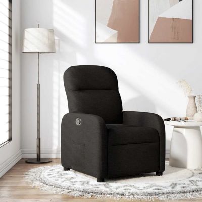 Gossi fotoliu rabatabil, negru, material textil