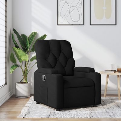 Gossi fotoliu rabatabil, negru, material textil