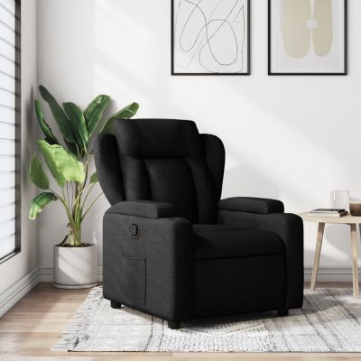 Gossi fotoliu rabatabil, negru, material textil