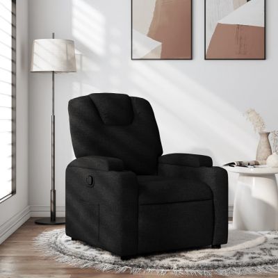 Gossi fotoliu rabatabil, negru, material textil