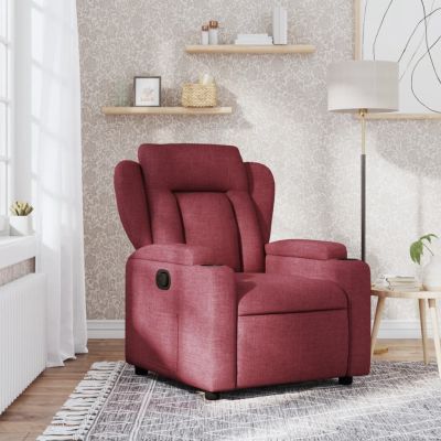 Gossi fotoliu rabatabil, rosu vin, material textil