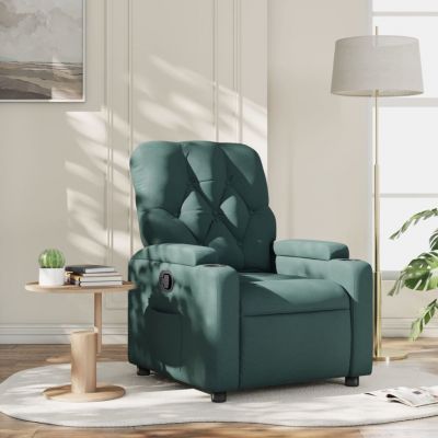 Gossi fotoliu rabatabil, verde inchis, material textil