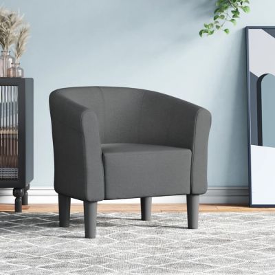 Gossi fotoliu tip cuva, gri inchis, material textil
