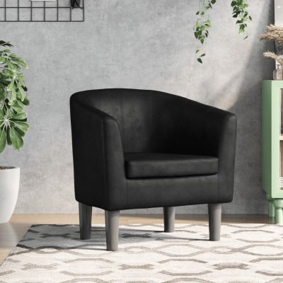 Gossi fotoliu tip cuva, negru, piele ecologica