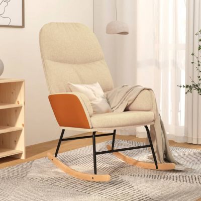 Gossi scaun balansoar, alb crem, material textil