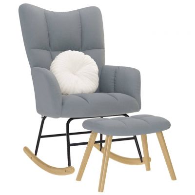 Gossi scaun balansoar cu taburet, gri deschis, textil