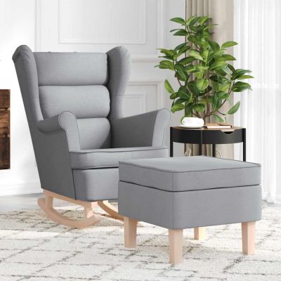 Gossi scaun balansoar cu taburet, gri deschis, textil