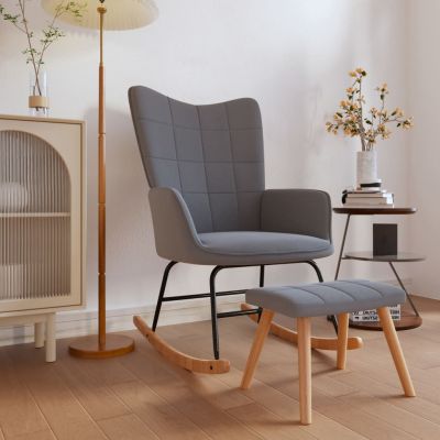 Gossi scaun balansoar cu taburet, gri inchis, textil
