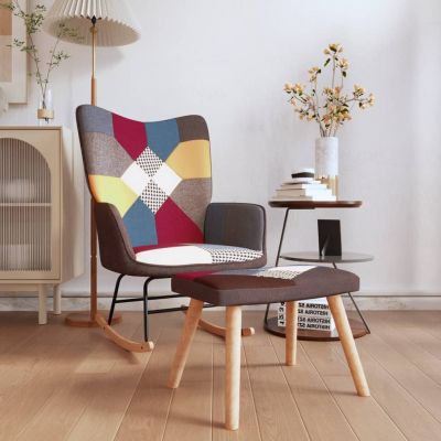 Gossi scaun balansoar cu taburet, mozaic, material textil