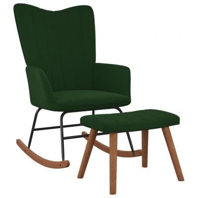 Gossi scaun balansoar cu taburet, verde inchis, catifea