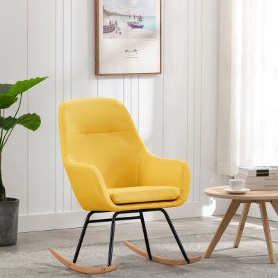 Gossi scaun balansoar, galben mustar, material textil