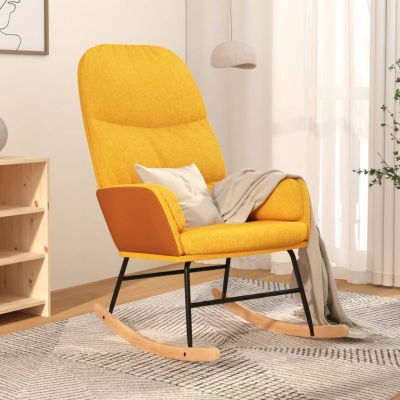 Gossi scaun balansoar, galben mustar, material textil