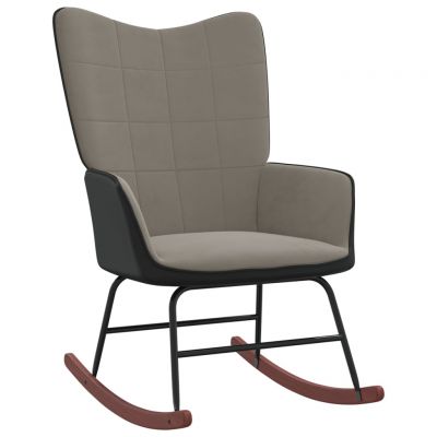 Gossi scaun balansoar, gri deschis, catifea si pvc