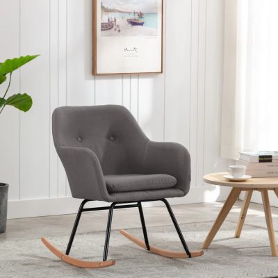 Gossi scaun balansoar, gri deschis, material textil