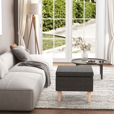 Gossi scaun cu picioare din lemn, gri inchis, material textil