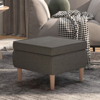 Gossi scaun cu picioare din lemn, gri inchis, material textil