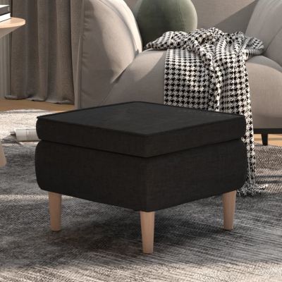 Gossi scaun cu picioare din lemn, negru, material textil