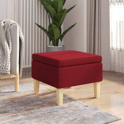 Gossi scaun cu picioare din lemn, rosu vin, material textil