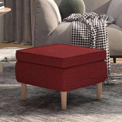 Gossi scaun cu picioare din lemn, rosu vin, material textil