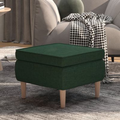 Gossi scaun cu picioare din lemn, verde inchis, material textil