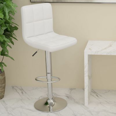 Gossi scaun de bar, alb, piele ecologica
