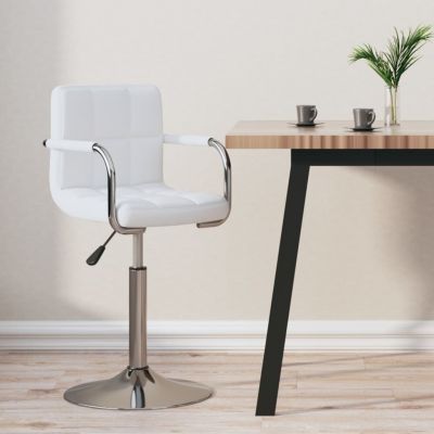 Gossi scaun de bar, alb, piele ecologica