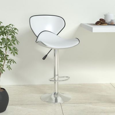 Gossi scaun de bar, alb, piele ecologica