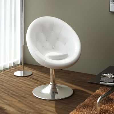 Gossi scaun de bar, alb, piele ecologica