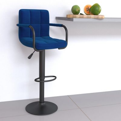 Gossi scaun de bar, albastru, material textil