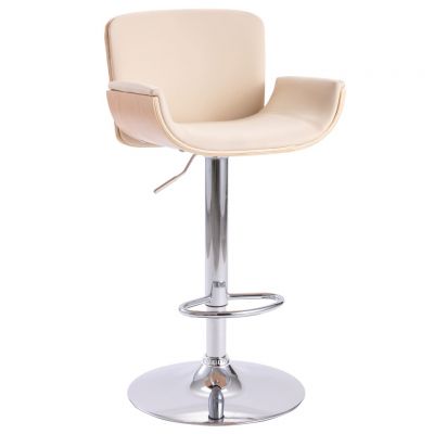 Gossi scaun de bar, crem, piele ecologica