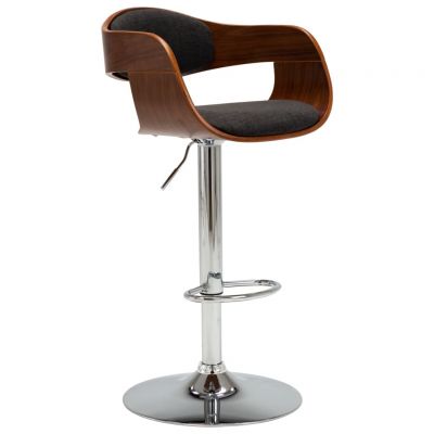 Gossi scaun de bar, gri, lemn curbat si material textil