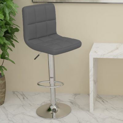 Gossi scaun de bar, gri, piele ecologica