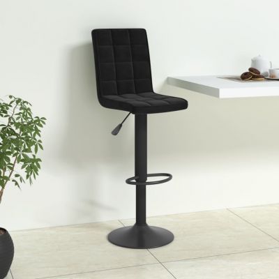Gossi scaun de bar, negru, catifea