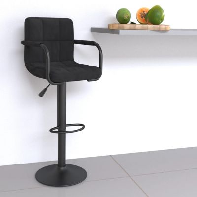 Gossi scaun de bar, negru, catifea