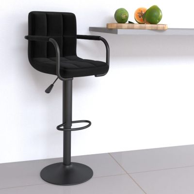 Gossi scaun de bar, negru, material textil