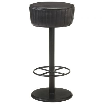 Gossi scaun de bar, negru, piele naturala