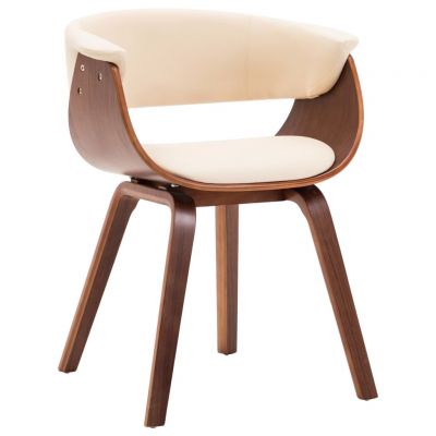 Gossi scaun de bucatarie, crem, lemn curbat si piele ecologica