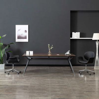 Gossi scaun de bucatarie pivotant, negru, piele ecologica